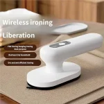 Cordless Mini Iron 180° Rotatable Steam Iron Compact Mini Handheld Iron 30 Second Heat Up USB Charging for Clothes Family Home
