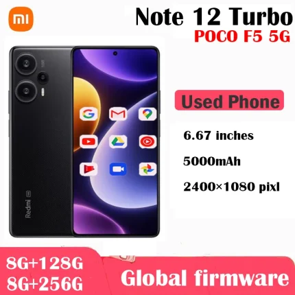 xiaomi Redmi Note 12 Turbo 5G smartphoe POCO F5 5G Snapdragon 7+ Gen 2 67W Charging 120Hz OLED Display 5000mAh used phone