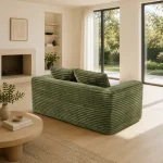 Boneless Deep Seat Double Sofa No Assembly Needed Foam Floor Cushion Sofa Plush Corduroy Fabric Apartment Bedroom Living Room - Image 3
