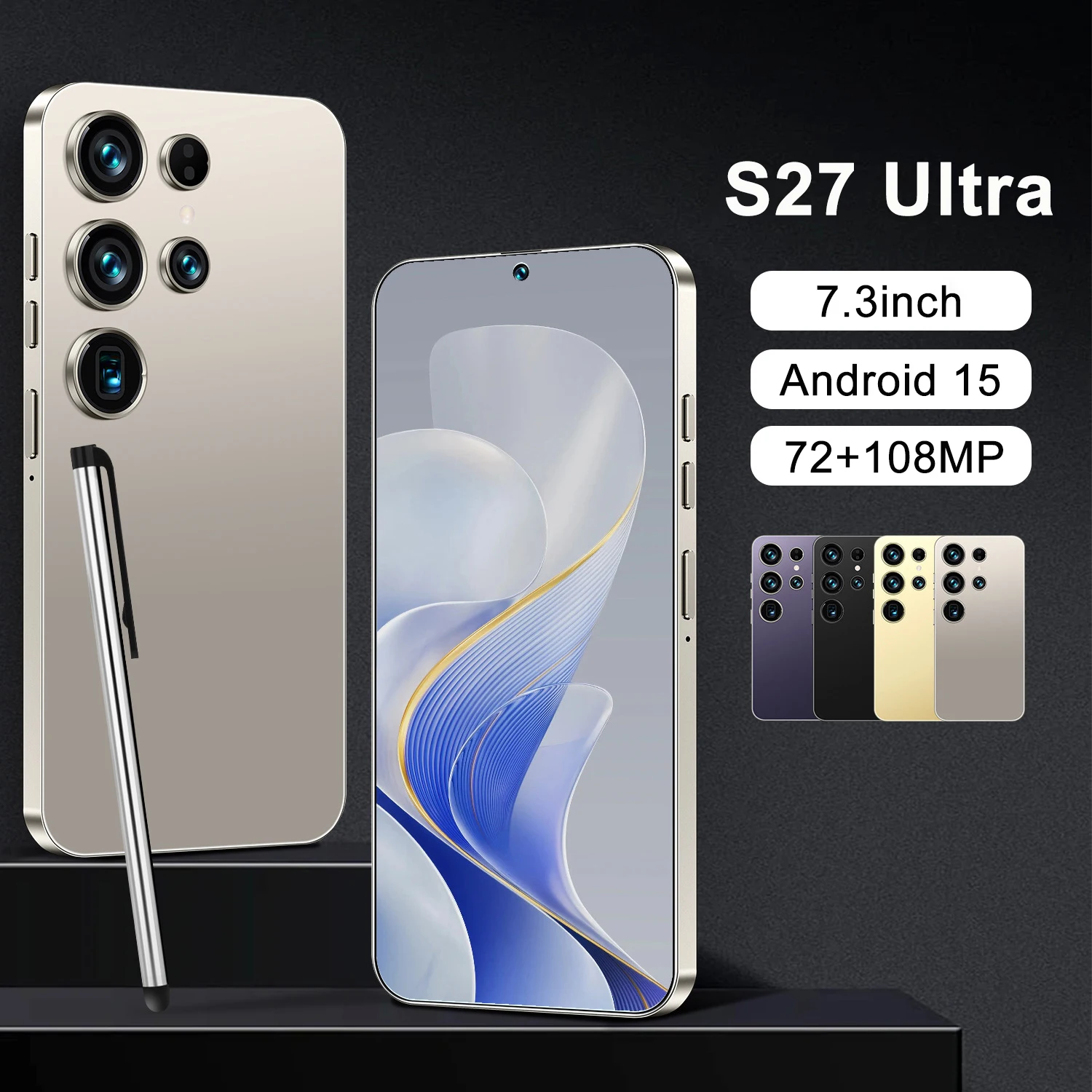 kf-Sfaa231cd4ffe409e911e148b40a544edt 2026 Hot High Quality S27 Ultra Original Intelligent 4G 5G Dual Card Dual Standby System Global Version 7800mAh Battery Arrival - Image 1